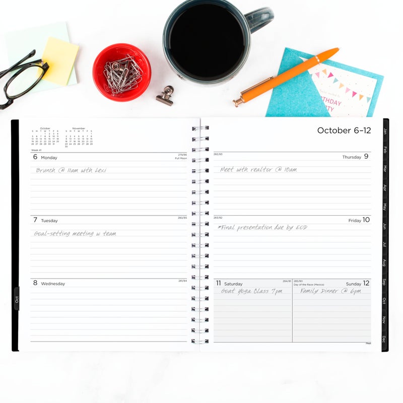 Mead 2026 Planner, Weekly & Monthly, 15-Month, 8-1/2"" x 11"", Large, Basic, Black (CRW6200526) - Image 2